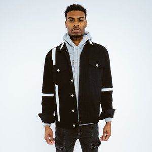 Avenue Black Denim Button Long Sleeve Jacket